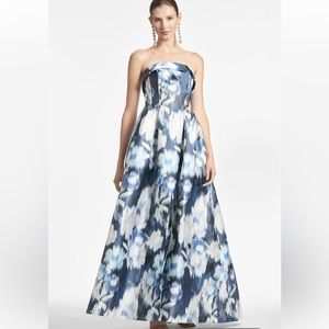 Sachin + Babi: Brielle Gown - Blue Ikat Floral - NO ALTERATIONS